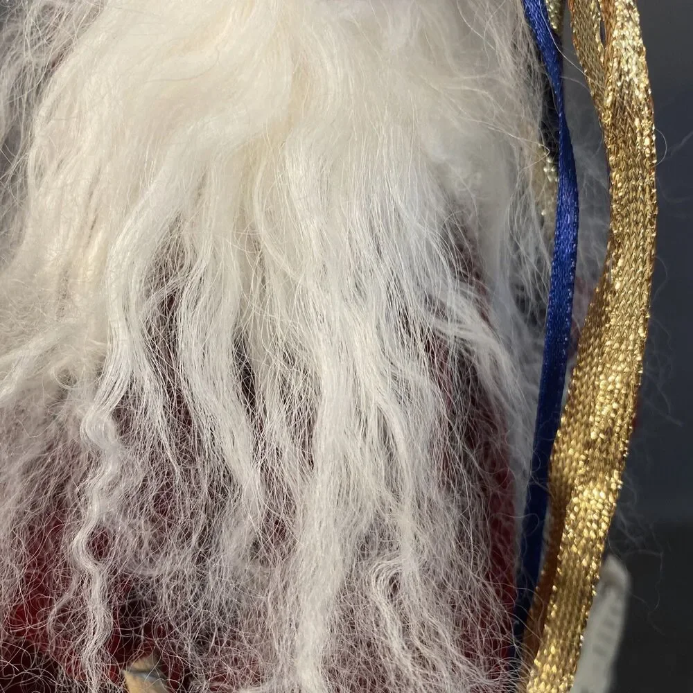 RARE Santa Figure Bouquet Enterprises Handcrafted W Staff Metal Star Toy Sack